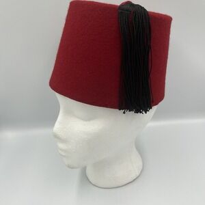 Vintage Authentic Moorish Moroccan Fez Tarbush | Red with Black Tassel
